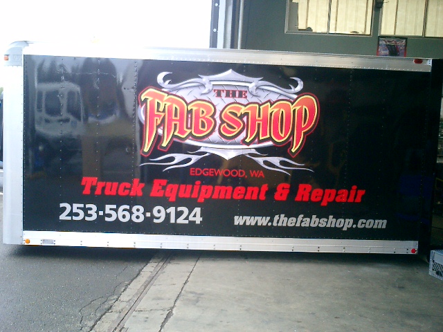 TRAILER Advertising Banner Vinyl Sign Flag truck car rental shop body REPAIR 